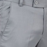 Flat front Solid slim fit trousers Grey