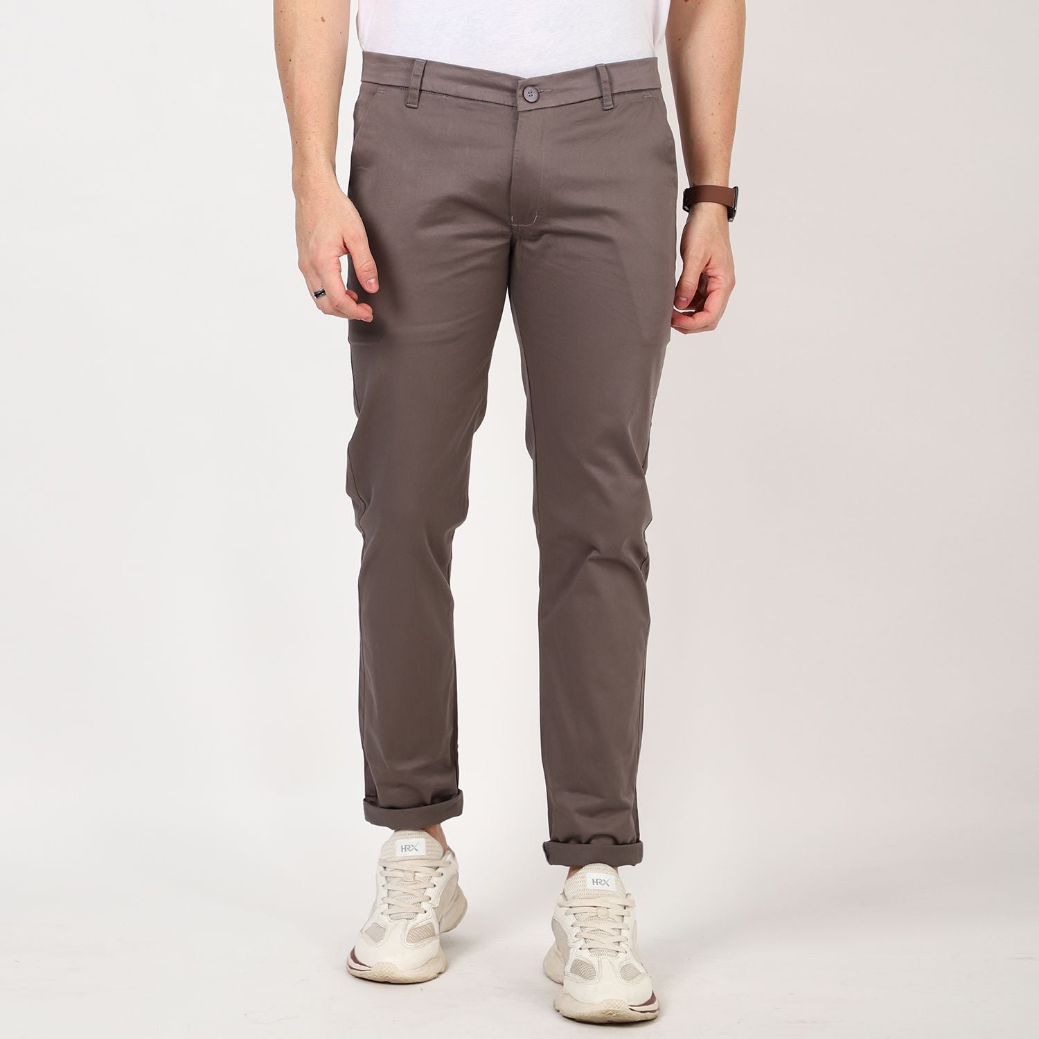 Slim fit flat front chinos Blue