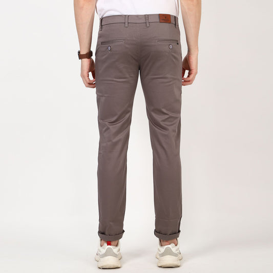 Slim fit flat front chinos__Grey