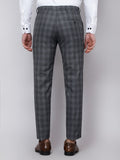 Checkered  slim fit trousers Light Grey