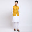 Awadhshree Solid Nehru Jacket Mustard