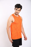 Self Design sleeveless vest Orange