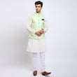 Awadhshree self design nehru jacket Green